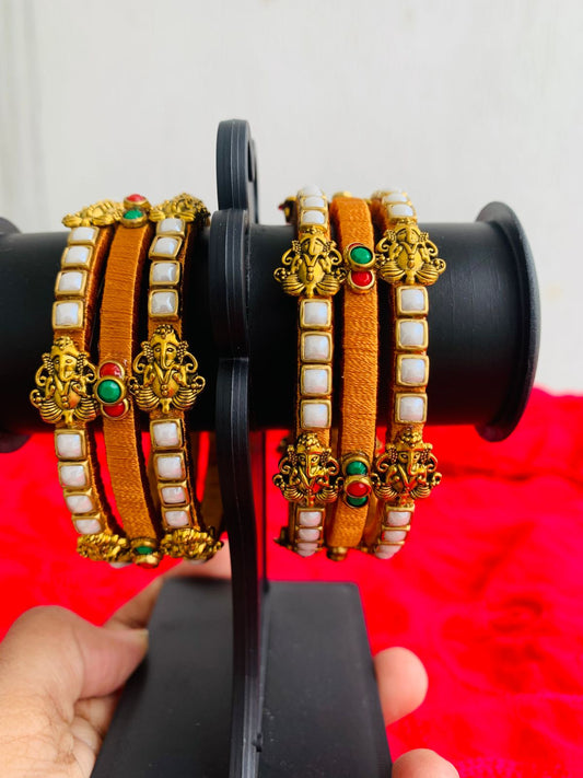 Ganesha Embellished Traditional Bangle Set
