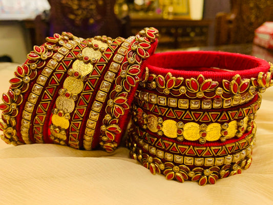 Bridal Red and Gold Traditional Bangles