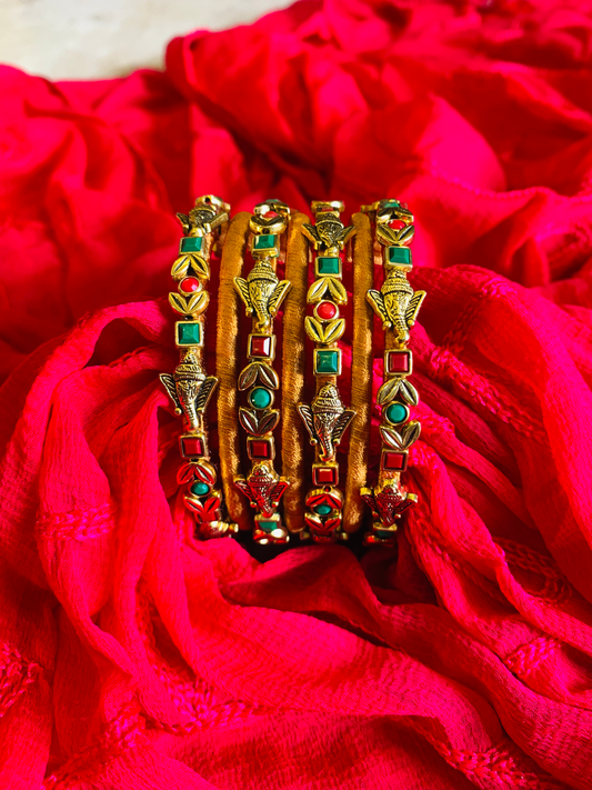 Traditional Antique Bangles with Lord Ganesha Motif