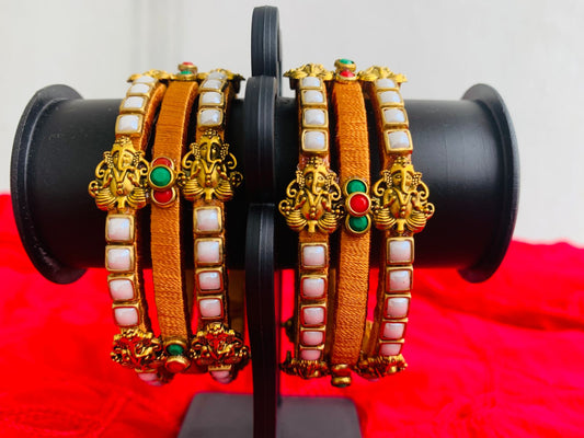 Ganesha Embellished Traditional Bangle Set
